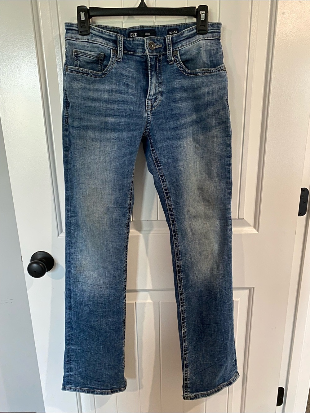 BKE Men's Faded Blue Straight Jeans